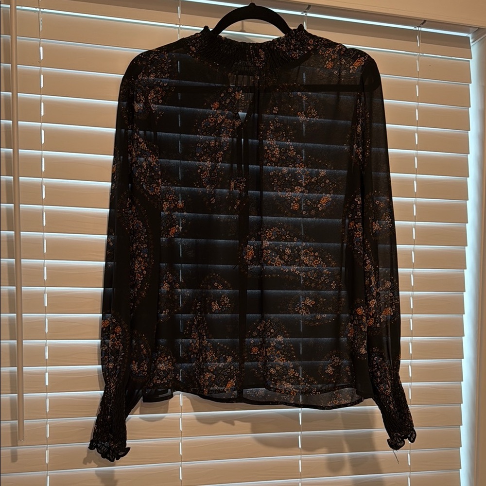 Elegant Black Floral Women's Top